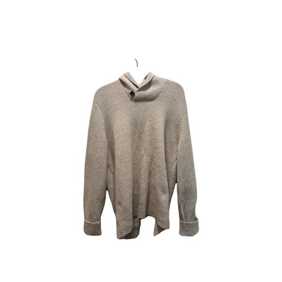 Old Navy Sweater Mens L Sweater Popover Heather Buttoned Popup Collar Gray 315‎ - Picture 3 of 8